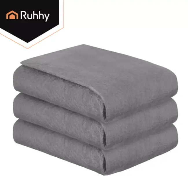 Ruhhy Grijze microvezel raamdoeken 40 x 50 cm set van 3 voor streeploos reinigen
