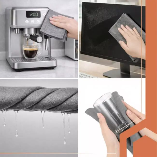 Ruhhy Grijze microvezel raamdoeken 40 x 50 cm set van 3 voor streeploos reinigen