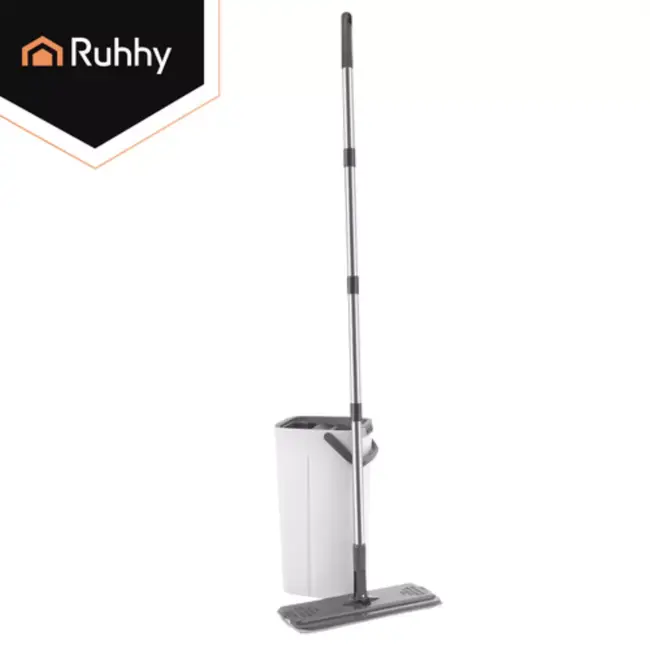 Ruhhy Dubbele emmer mop 8,5 L met wringer en 3 mophoezen voor hygiënisch 360° dweilen