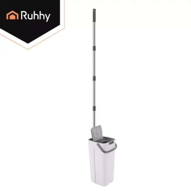 Ruhhy Dubbele emmer mop 8,5 L met wringer en 3 mophoezen voor hygiënisch 360° dweilen