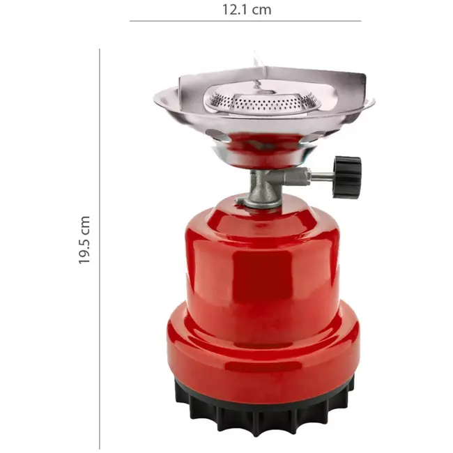 Benson Camping kookstel gas rood metaal 18,6 x 12,2 x 12,2 cm compact en ideaal voor kamperen en buiten koke