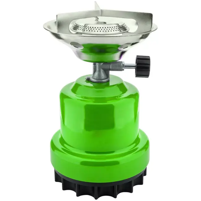 Benson Camping kookstel gas groen metaal 18,6 x 12,2 x 12,2 cm compact en ideaal voor kamperen en buiten koken