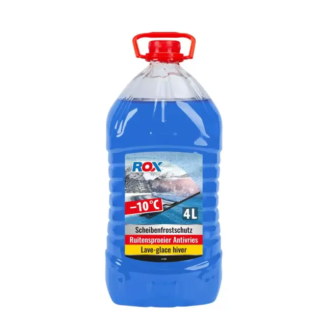 ROX Ruitensproeiervloeistof blauw 4 liter antivries -10 °C geschikt voor alle voertuigen en wintergebruik