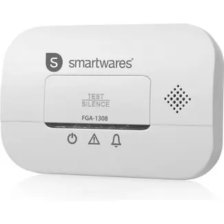 Smartwares Koolmonoxidemelder - Gecertificeerd - CO melder - wit - voor elektrische klussen - voor montage en aansluiting