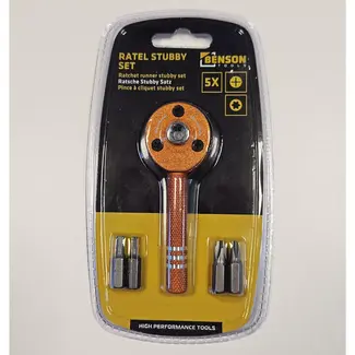 Benson Ratel Stubby set 5-delig - met 1 houder en 4 bits