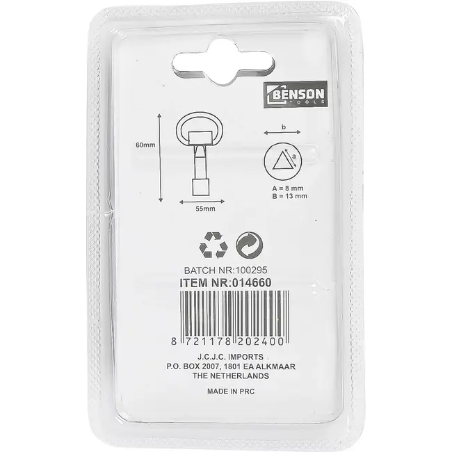 Benson Driehoek sleutel 60 x 55 mm - 60 mm - 8 mm