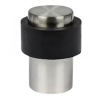 Benson Deurstopper Zilver - rubber - zink met nikkel coating en rubber - 40 mm - 30 mm - zilver - diameter 30 mm