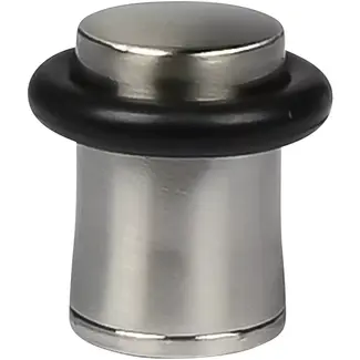 Benson Deurstopper mini Zilver - rubber - Zink met nikkel coating en rubber - 27,5 mm - 26,5 mm - zilver - diameter 26,5 mm