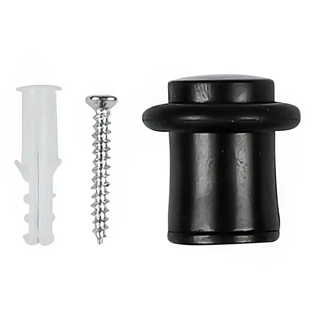 Benson Deurstopper mini zwart - 27,5 mm - 26,5 mm - Zink met poedercoating en rubber