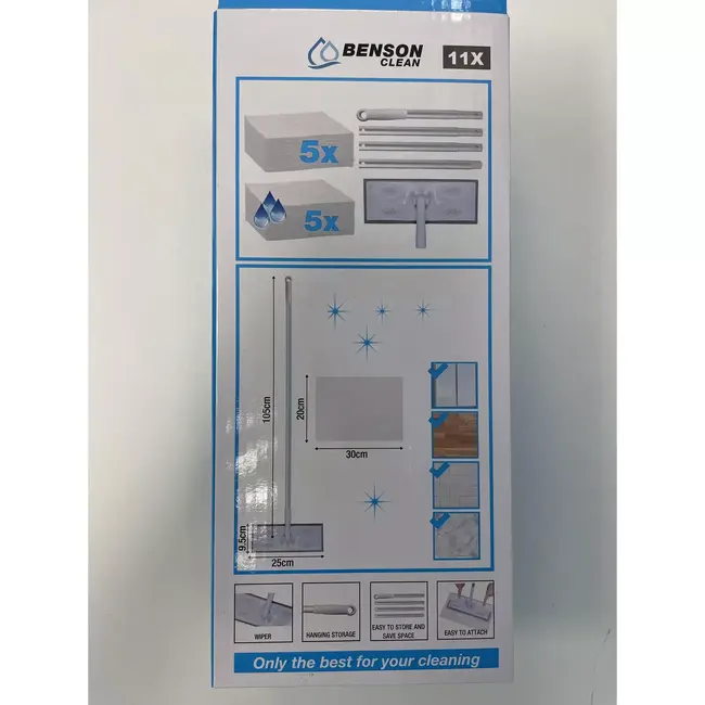 Benson Vloerwisser kit - verstelbaar - 105 cm - 20 x 30 cm - 25 x 9,5 cm