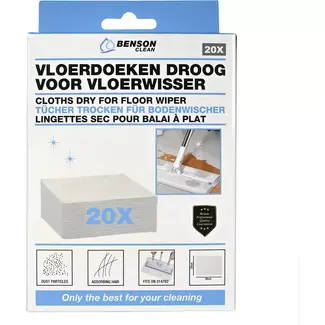 Benson Vloerdoeken droog voor vloerwisser 014702 20-delig - 20 x 30 cm - 20 stuks