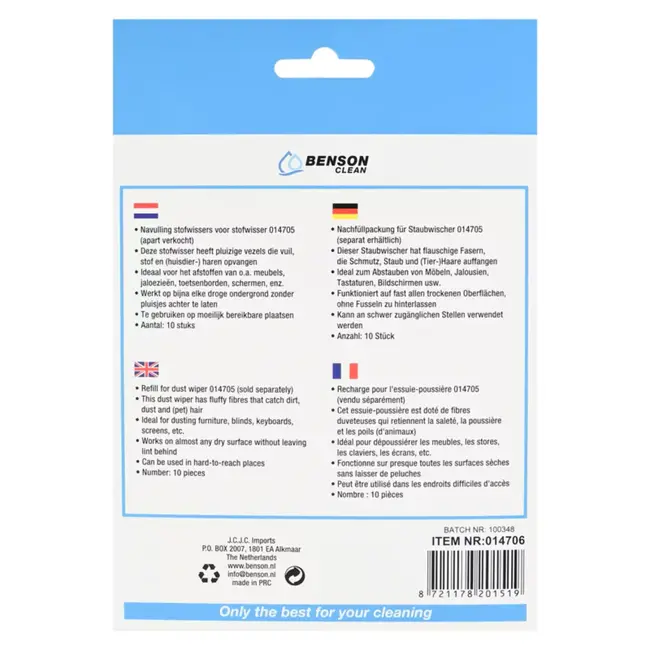 Benson Navullingen voor stofwisser 014705 10-delig - 10 stuks