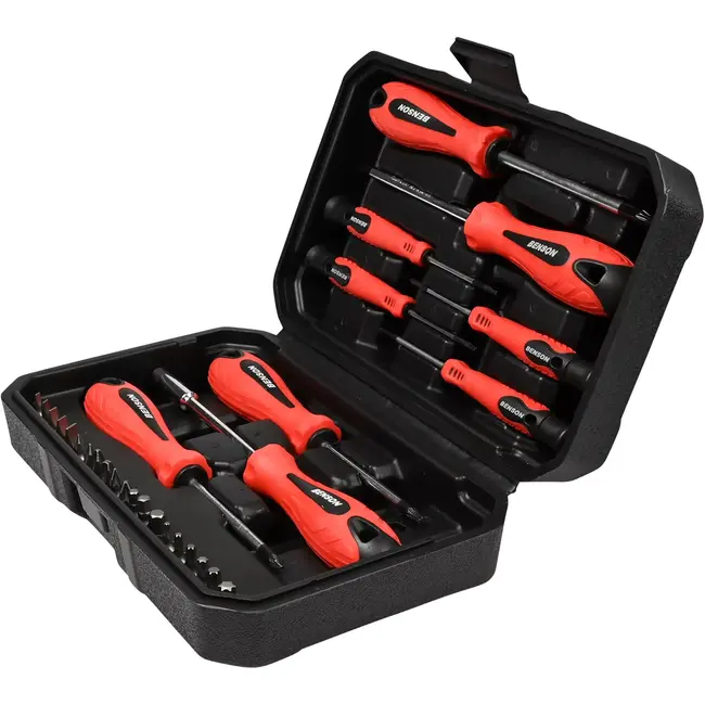 Benson Schroevendraaier set in box 29-delig - met handvat - 00x 50 mm - 000x 50 mm - 25 mm - 6x 100 mm - 7 mm