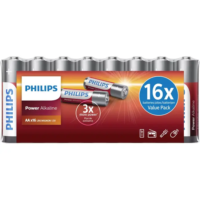 Philips AA batterijen 16 stuks - 9 v - voor elektrische klussen - voor montage en aansluiting