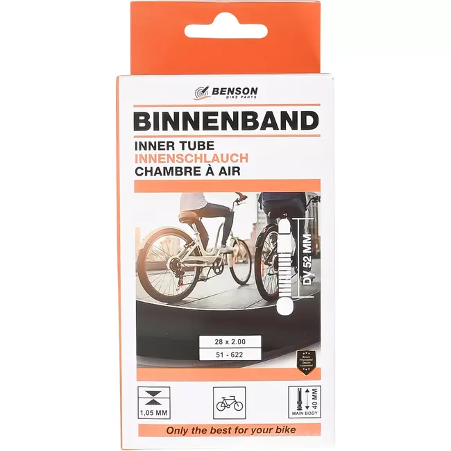 Benson Binnenband 700 x 19/23C butyl - 100% kwaliteit - volledig gemaakt van butylrubber