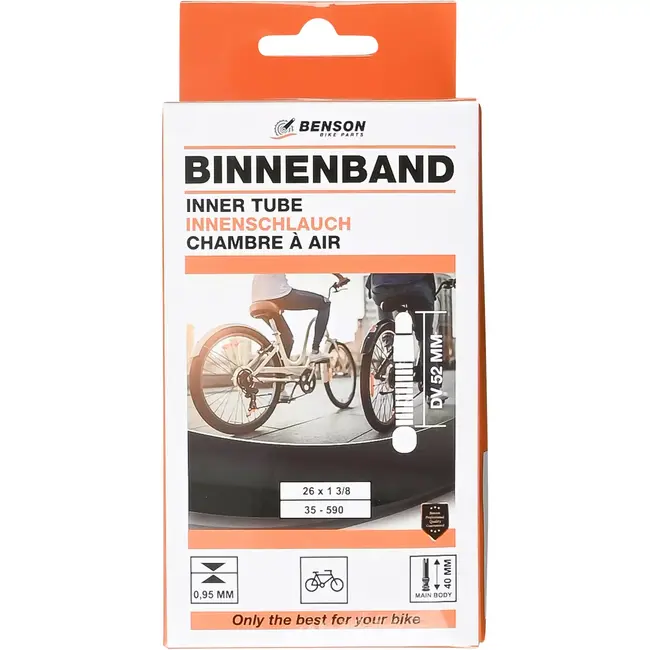 Benson Binnenband 26 x 1-3/8 butyl PAHS - 100% kwaliteit - volledig gemaakt van butylrubber