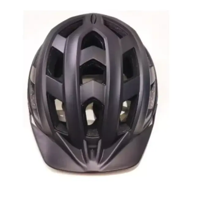 Benson Zwarte fietshelm maat M voor volwassenen met LED verlichting en ventilatiegaten