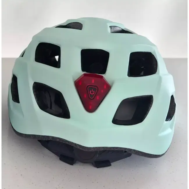 Benson Fietshelm volwassenen met verlichting mint groen L - maat L - 58-62 cm - mint groen mat - kunststof - met ventilatiegaten - verstelbaar - LED