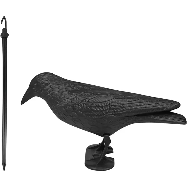 Benson Zwarte vogelverschrikker-  kraai van 35 cm - tuin, balkon, dak en caravan