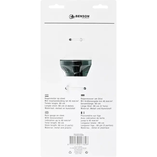 Benson Regenmeter - (3 delen) - metaal en kunststof - 90 cm /40 mm