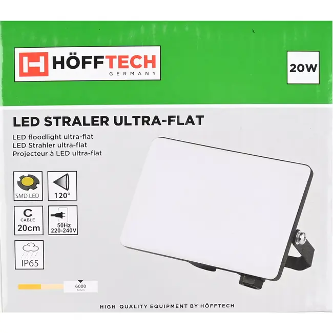 Höfftech LED straler ultra flat 20 W - 220-240 V - IP65