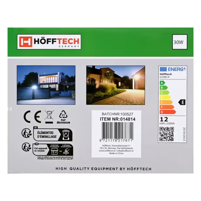 Benson LED straler flat 30 W + sensor - 6000 K - 140x 190x 52 mm - 25 cm - 220 - 240 V - 240 V