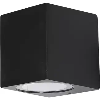 Hofftech Vierkante zwarte wandlamp met GU10-fitting en IP65