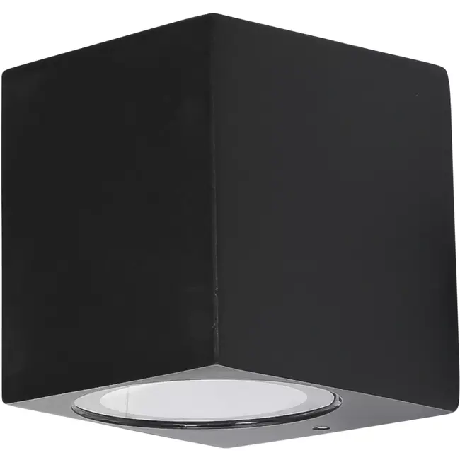 Hofftech Vierkante zwarte wandlamp met GU10-fitting en IP65