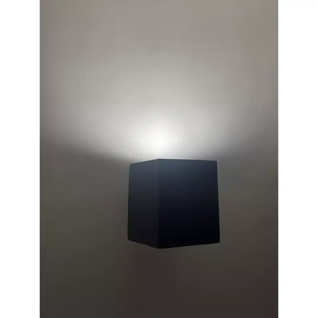 Hofftech Vierkante zwarte wandlamp met GU10-fitting en IP65