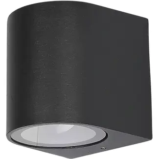 Hofftech Ronde zwarte wandlamp met GU10-fitting en IP65 voor buiten