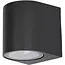 Hofftech Ronde zwarte wandlamp met GU10-fitting en IP65 voor buiten