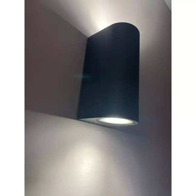 Benson Wandlamp rond hoog up&down light IP65 - aluminium - 30 cm