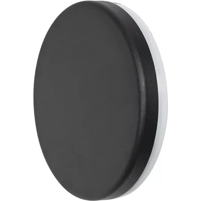 Benson Wandlamp rond plat 10 W - zwart - Ø 15 cm - aluminium + PMMA - 30 cm