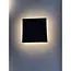 Hofftech Vierkante platte wandlamp 10 W zwart met achterverlichting