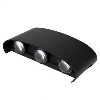 Benson LED Wandlamp half rond up&down light 3 lampen IP65 - 30 cm - 6 W