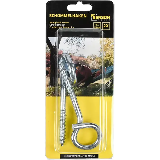 Benson Schommelhaakset met krul 10x 125 mm 2-delig - 10 mm