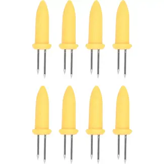 Benson Maiskolfhouders 8-delig - kunststof - roestvrijstaal en kunststof - 6 cm - 8-delig - lengte 6 cm
