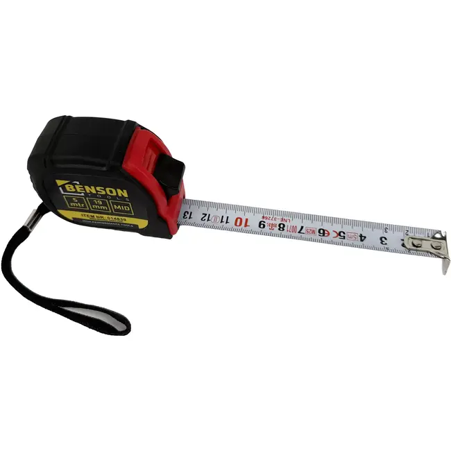 Benson Rolbandmaat 5 meterx 19 mm - met grip