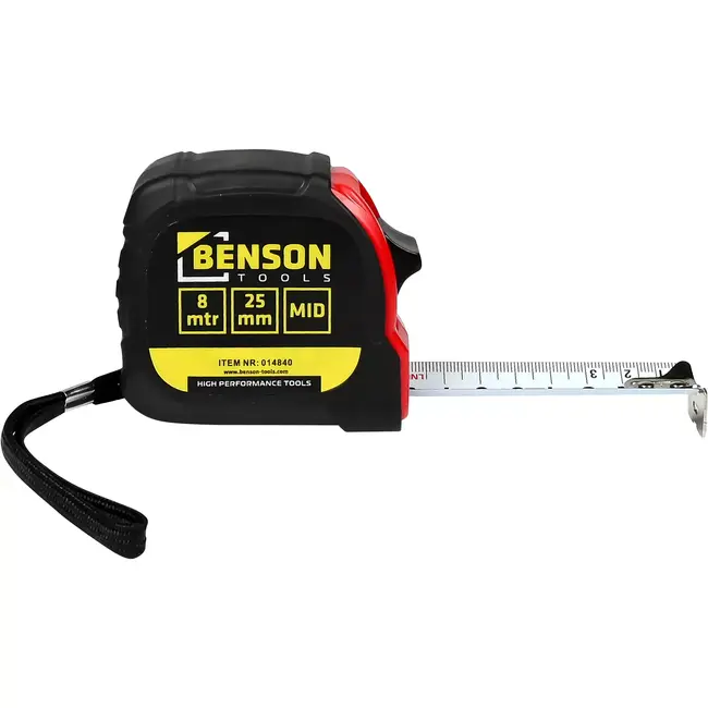 Benson Rolbandmaat 8 meterx 25 mm