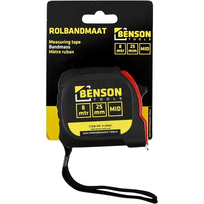 Benson Rolbandmaat 8 meterx 25 mm