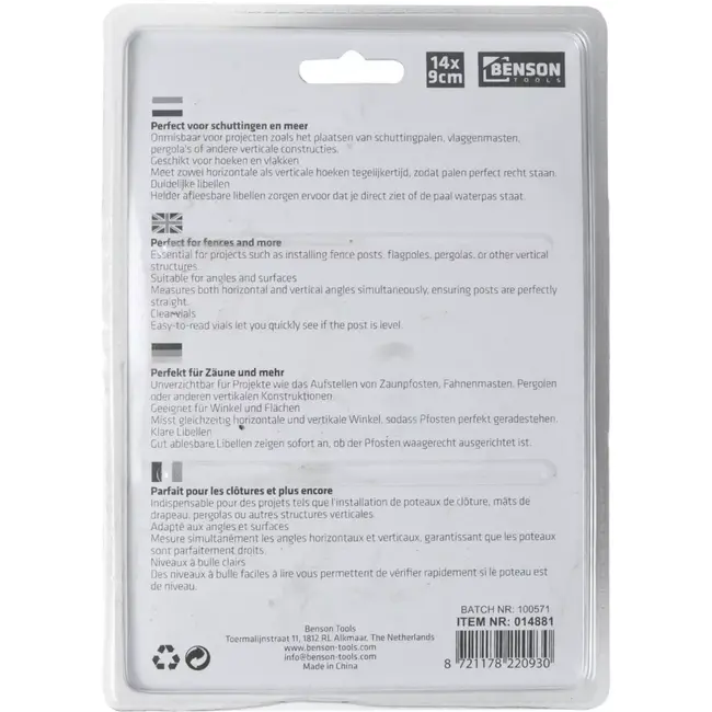 Benson Hoekwaterpas 14x 9 cm