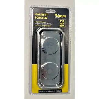 Benson Magneetschaal 150 x 67 mm - smalle metalen opvangbak met 2 magneten voor kleine onderdelen