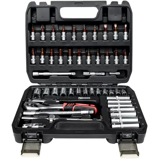 Benson Dopsleutelset 53-delig - 14 mm - PH1 - PH2 - PH3 - PZ1 - PZ2 - PZ3 - T15 - T20 - T25 - T30 - T40