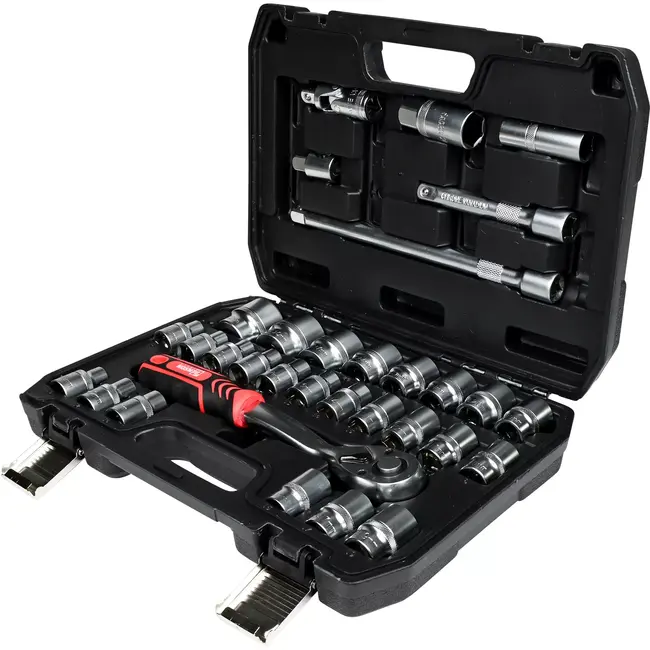 Benson Dopsleutelset 32-delig - 2x 16 mm - 2x 21 mm - 32 mm - 8 m