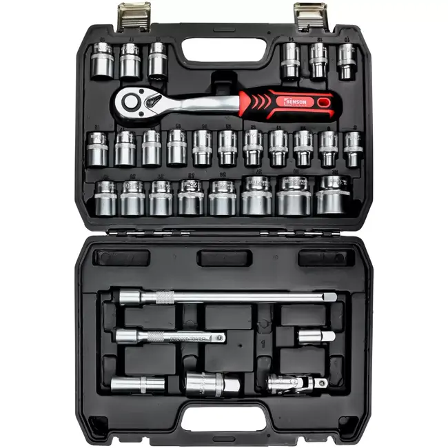 Benson Dopsleutelset 32-delig - 2x 16 mm - 2x 21 mm - 32 mm - 8 m