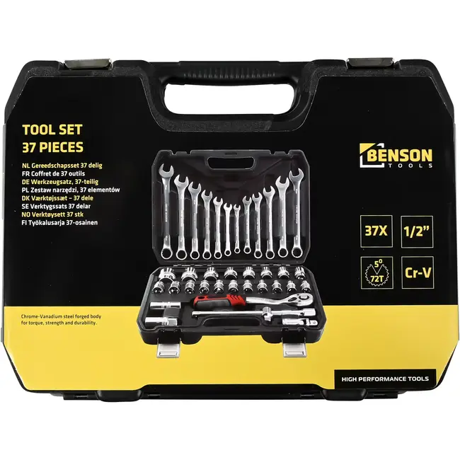 Benson Gereedschapset 37-delig - 2 x 16 mm - 2 x 21 mm - 32 mm - 8 m