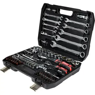 Benson Gereedschapset 82-delig met ratels, doppen, bits en ringsteeksleutels in opbergkoffer