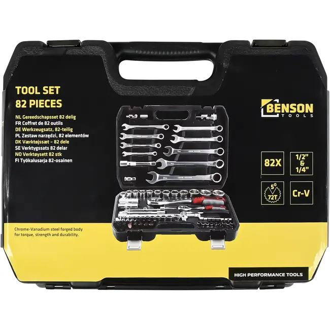 Benson Gereedschapset 82-delig - 14 mm - 2x 16 mm - 2x 21 mm - 22 mm - 32 mm - 8 m - 8 mm - - Pz3