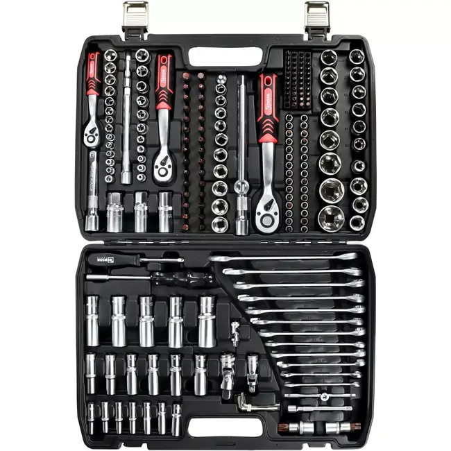 Benson Gereedschapset 216-delig - 10 mm - 100 mm - 14 mm - 19 mm - 21 mm - 4,5 mm - 6,35 mm - 8 x 30 mm - PH1 - PH2 - PH3 - PZ1 - PZ2 - PZ3 - T10 - T15 - T20 - T25 - T27 - T30 - T55 - T60