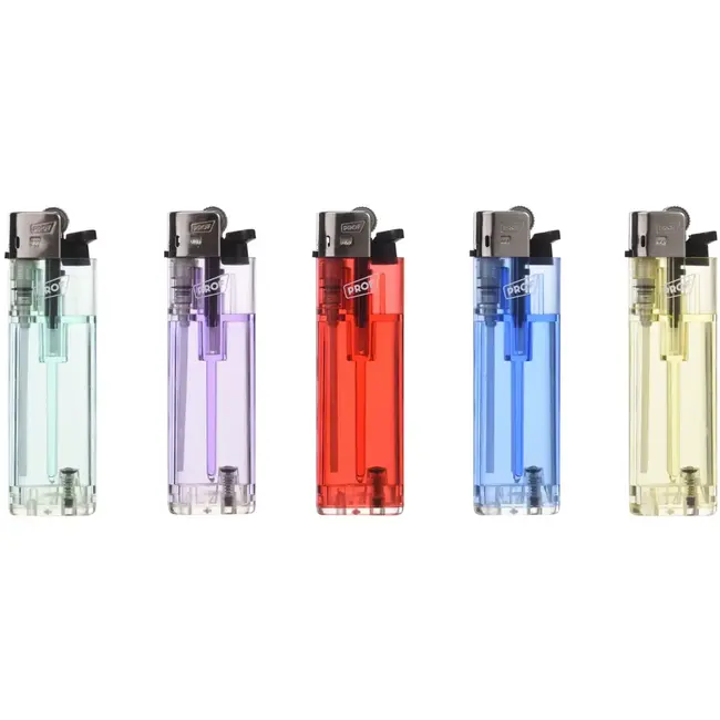 Prof Aansteker transparant navulbaar - met een volledig doorzichtige behuizing